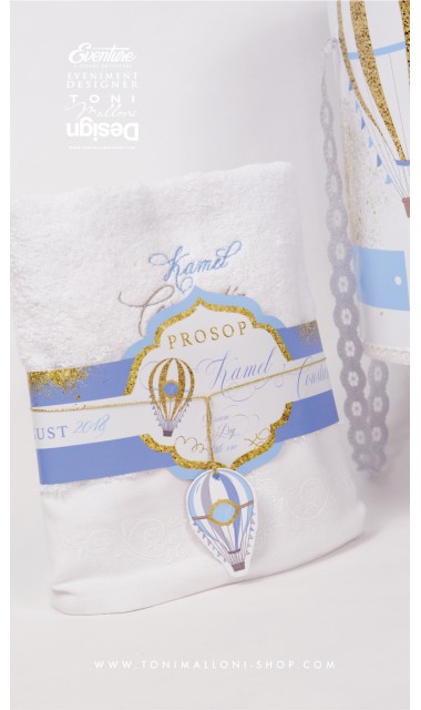 Trusou botez cu baloane de aer cald bleu gold, Jurnal de calatorie 3